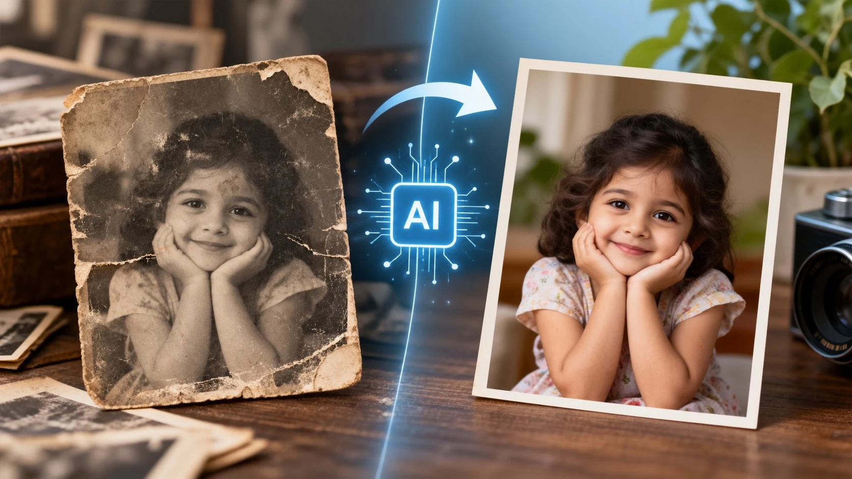 AI का इस्तेमाल करके पुरानी फ़ोटो को नया जैसा कैसे बनाएं? फ़ोटो रिस्टोरेशन के लिए सबसे अच्छे AI टूल्स।